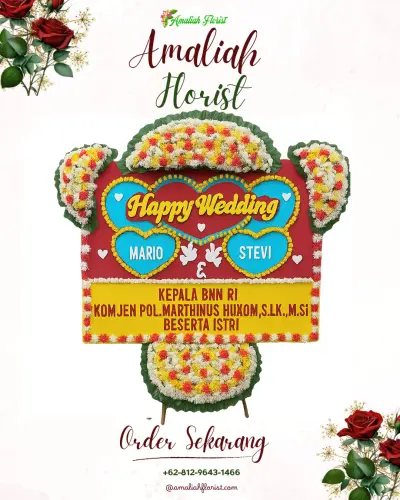 Karangan Papan Bunga Pernikahan di Pare Kediri